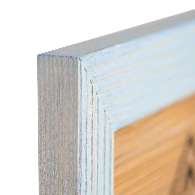 Woodside Rustic Wooden Square Picture Frames 8x8 - Set of 2 -100% Natural Eco Distressed Wood with Real Glass for Wall Mounting and Tabletop Photo Frame - Blue Turquoise - Image 3